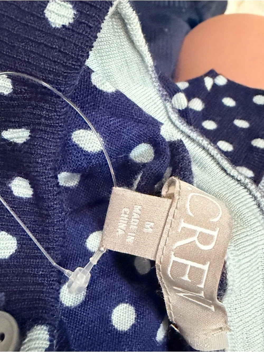 J crew Carolyn cardigan in polka-dot merino wool